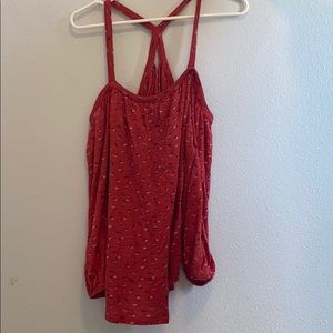 Lucky Brand patterned cold shoulder blouse